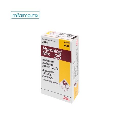 Humalog Mix 25 Iny 100UI/ml c/2 Cartuchos 3.0