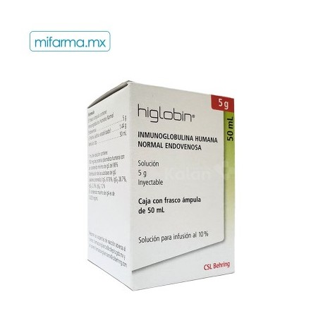 Higlobin Inyectable 5g c/Frasco Ámpula de 50ml